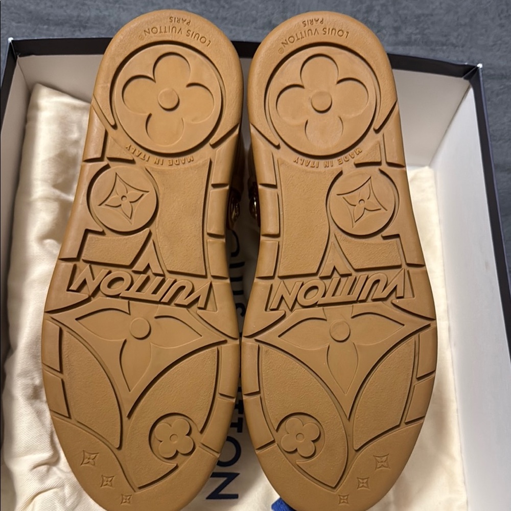 Louis Vuitton Tan Monogram Slip-Ons - Picture 4 of 8
